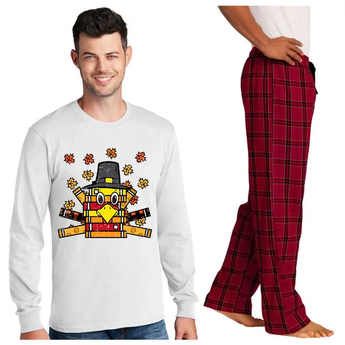 Books Turkey Funny Read Thanksgiving Teacher Fall Long Sleeve Pajama Set