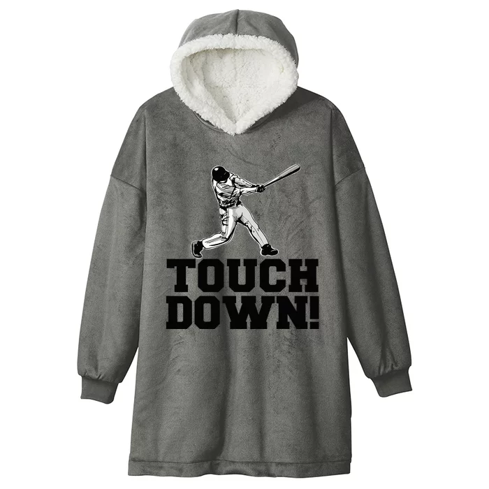 Baseball Touchdown Funny Sarcastic Baseball Hooded Wearable Blanket