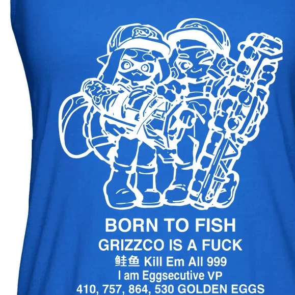 Born To Fish Grizzco Is A Fuck Kill Em All 999 Ladies Essential Flowy Tank