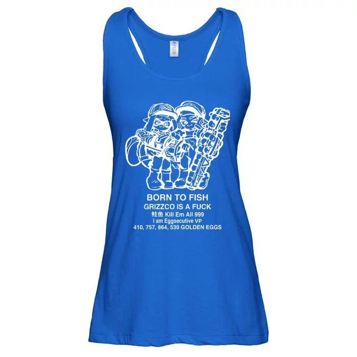 Born To Fish Grizzco Is A Fuck Kill Em All 999 Ladies Essential Flowy Tank