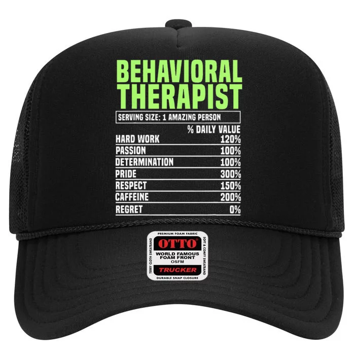 Behavioral Therapist Facts Analyst Behavior Tech High Crown Mesh Trucker Hat