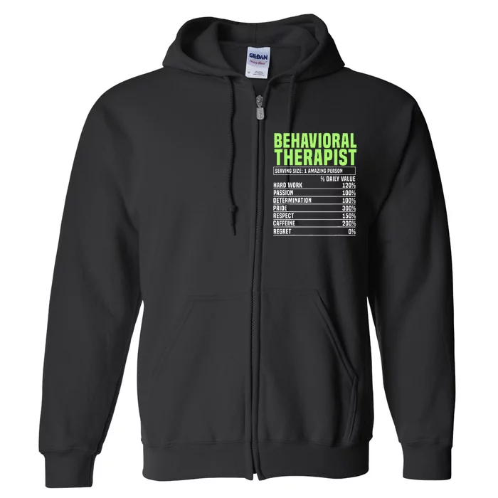 Behavioral Therapist Facts Analyst Behavior Tech Full Zip Hoodie