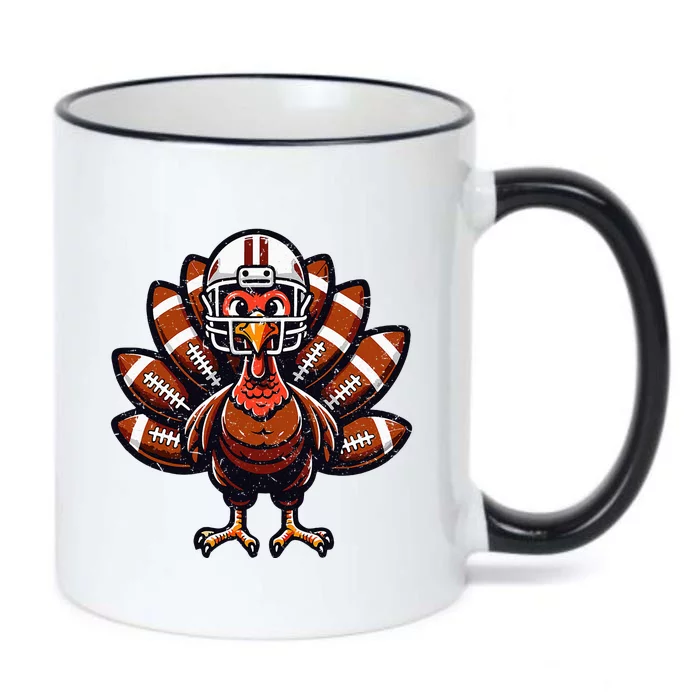 Baby Turkey Football Player Thanksgiving Black Color Changing Mug