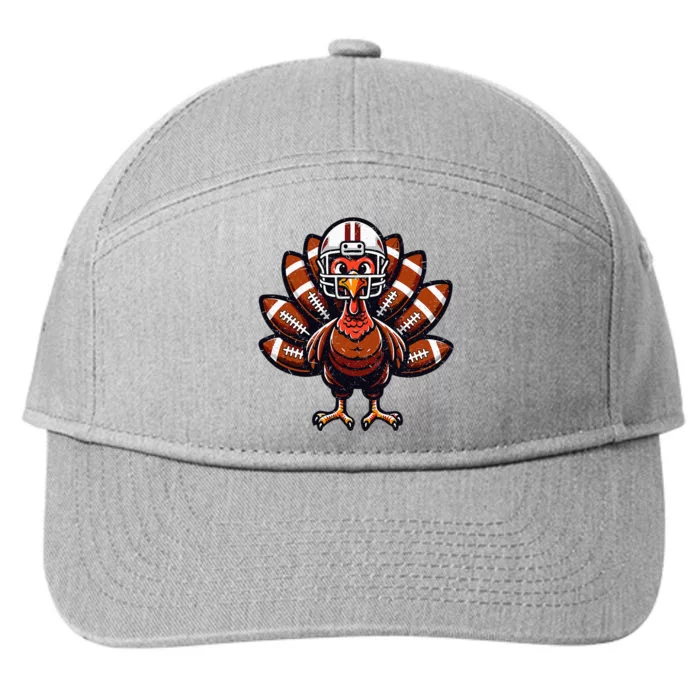 Baby Turkey Football Player Thanksgiving 7-Panel Snapback Hat