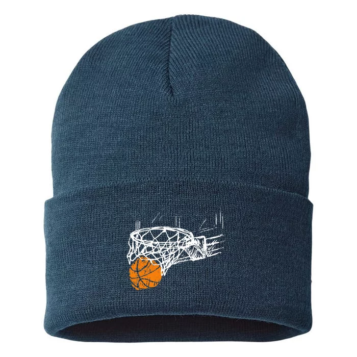 Basketball Team Fan Wo Teens Dunking Sustainable Knit Beanie