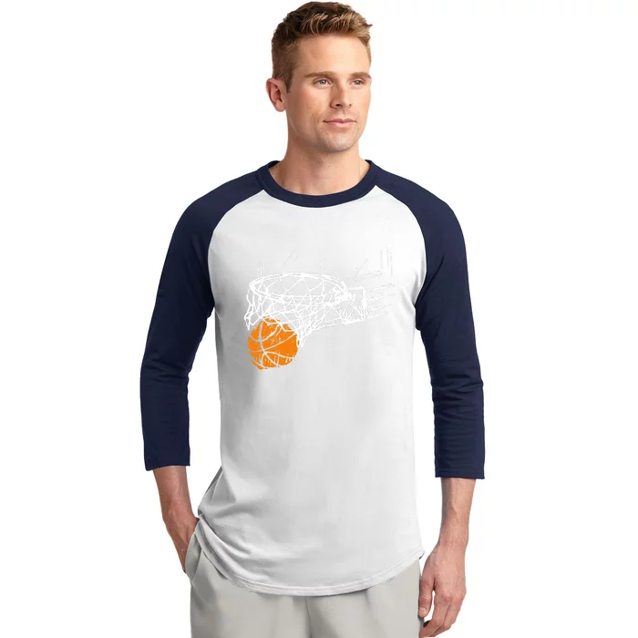 Basketball Team Fan Wo Teens Dunking Baseball Sleeve Shirt