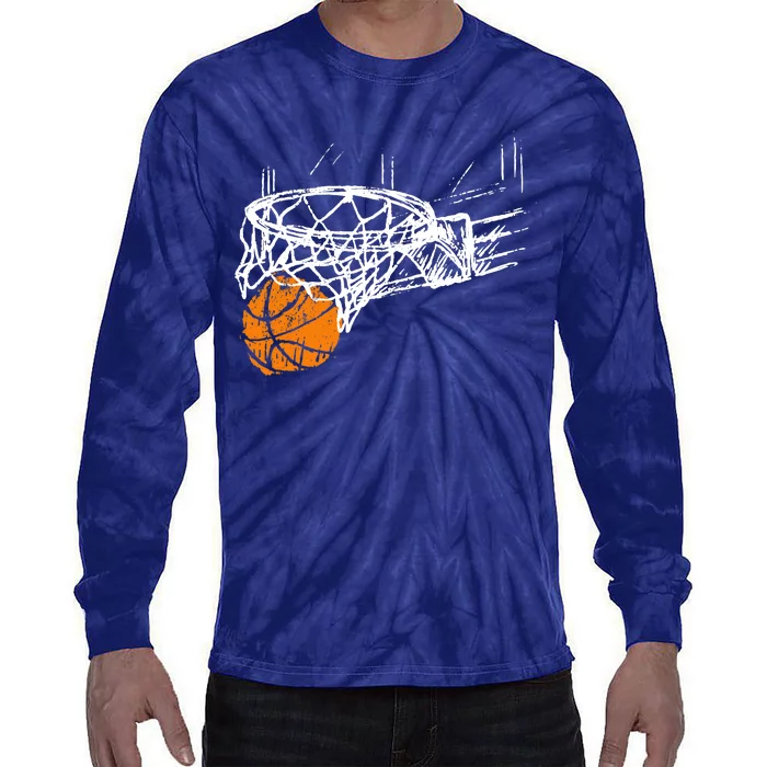 Basketball Team Fan Wo Teens Dunking Tie-Dye Long Sleeve Shirt