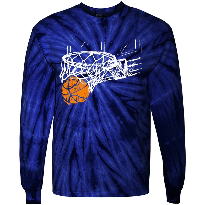 Basketball Team Fan Wo Teens Dunking Tie-Dye Long Sleeve Shirt