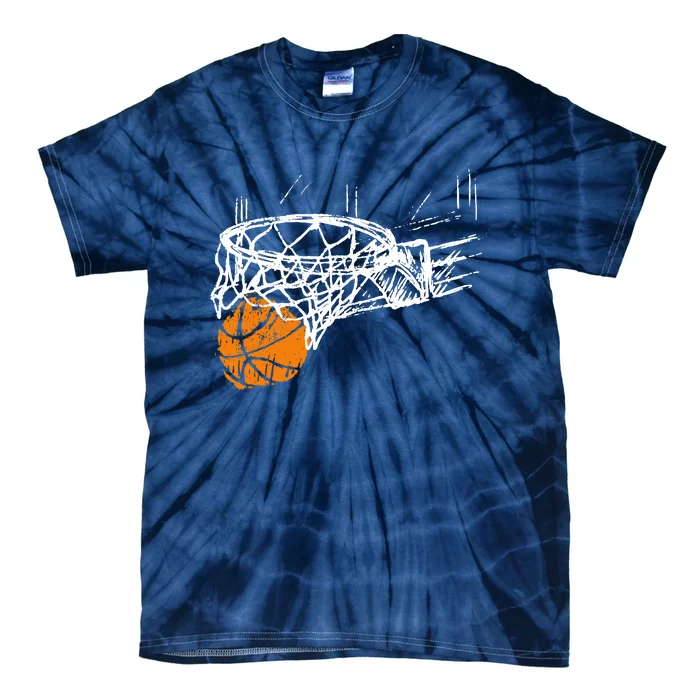 Basketball Team Fan Wo Teens Dunking Tie-Dye T-Shirt