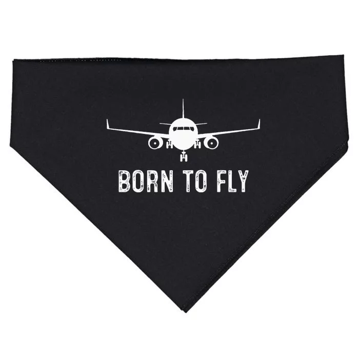 Born To Fly Funny Airplane Pilot Gift Men Aviation Airline USA-Made Doggie Bandana