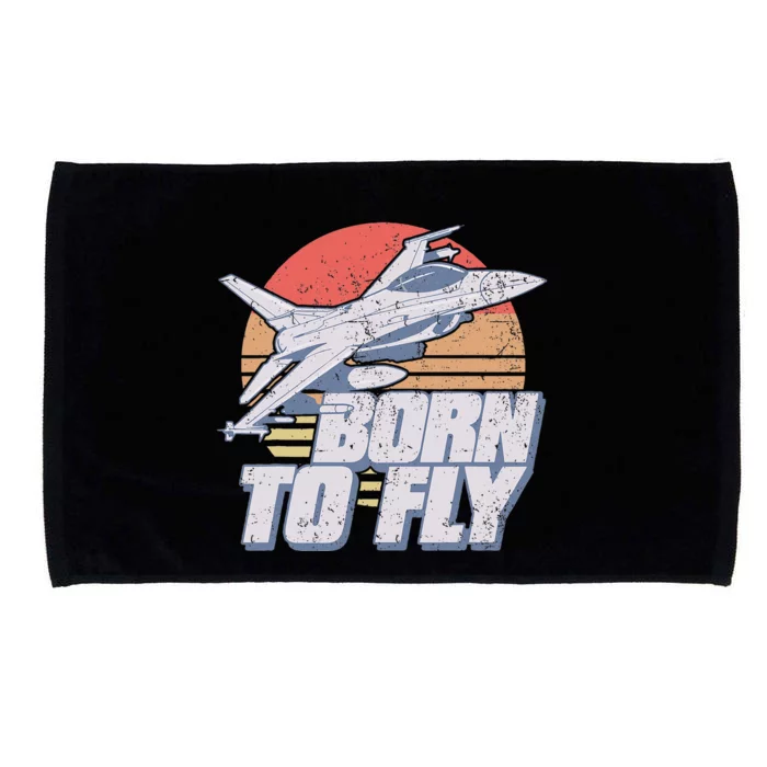 Born To Fly Fighter Jet Plane Airplane Microfiber Hand Towel