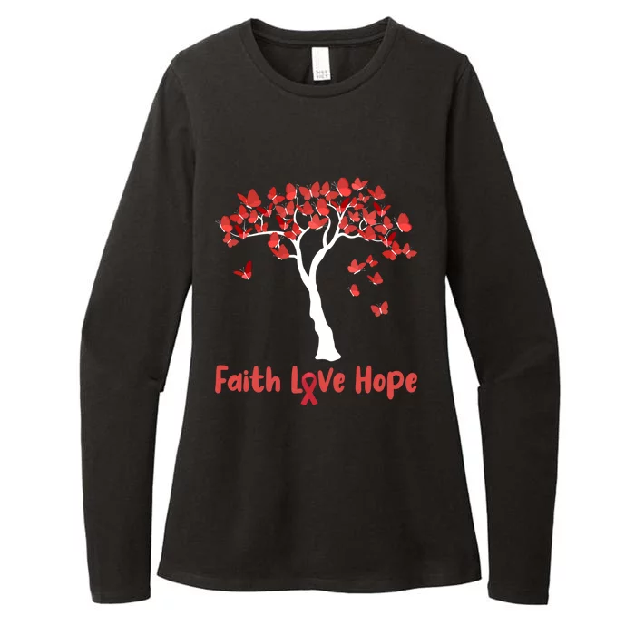 Butterfly Tree Faith Love Hope Gift Womens CVC Long Sleeve Shirt