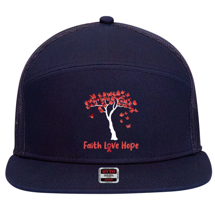 Butterfly Tree Faith Love Hope Gift 7 Panel Mesh Trucker Snapback Hat