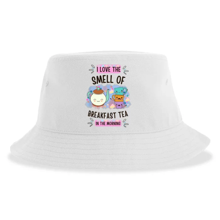 Breakfast Tea. Funny Morning Sustainable Bucket Hat