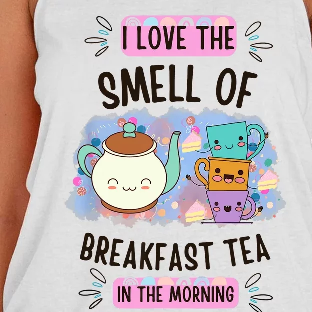 Breakfast Tea. Funny Morning Women's Knotted Racerback Tank