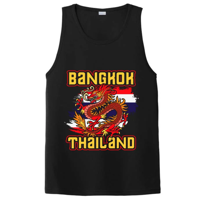 Bangkok Thai Flag Asia Dragon Thailand Performance Tank