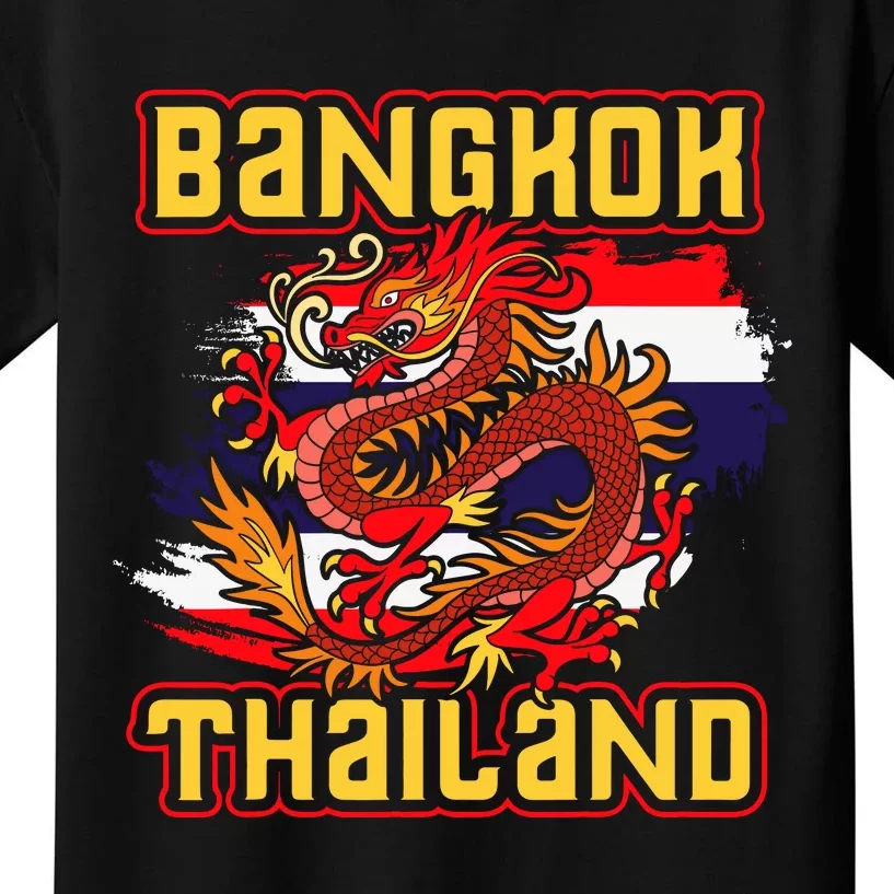 Bangkok Thai Flag Asia Dragon Thailand Kids T-Shirt