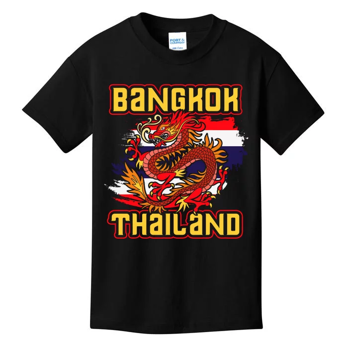 Bangkok Thai Flag Asia Dragon Thailand Kids T-Shirt