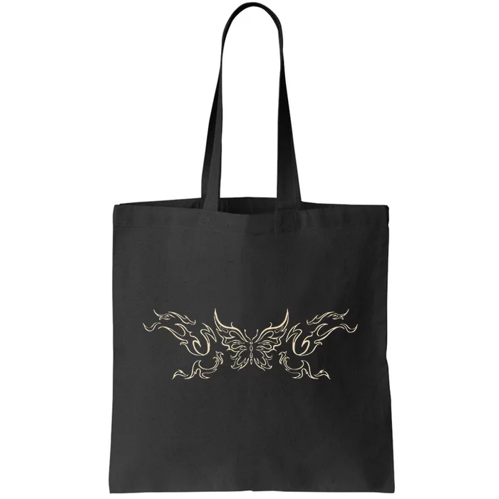 Butterfly Tattoo Grunge Fairycore Aesthetic Goth Tote Bag