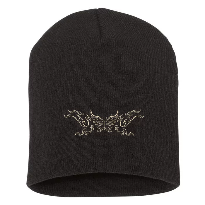 Butterfly Tattoo Grunge Fairycore Aesthetic Goth Short Acrylic Beanie