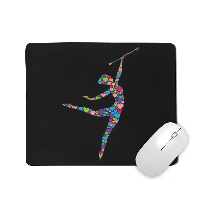 Baton Twirling Girl Silhouette Dancing Twirler Majorette Mousepad