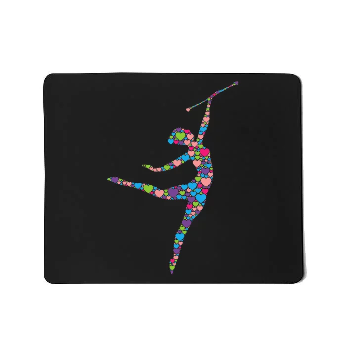 Baton Twirling Girl Silhouette Dancing Twirler Majorette Mousepad