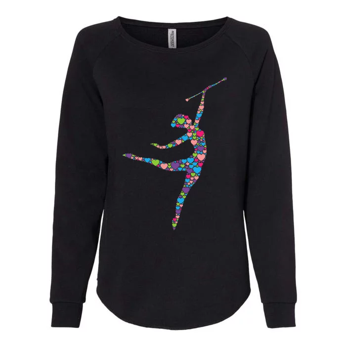 Baton Twirling Girl Silhouette Dancing Twirler Majorette Womens California Wash Sweatshirt