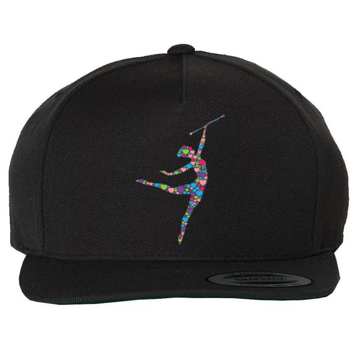 Baton Twirling Girl Silhouette Dancing Twirler Majorette Wool Snapback Cap