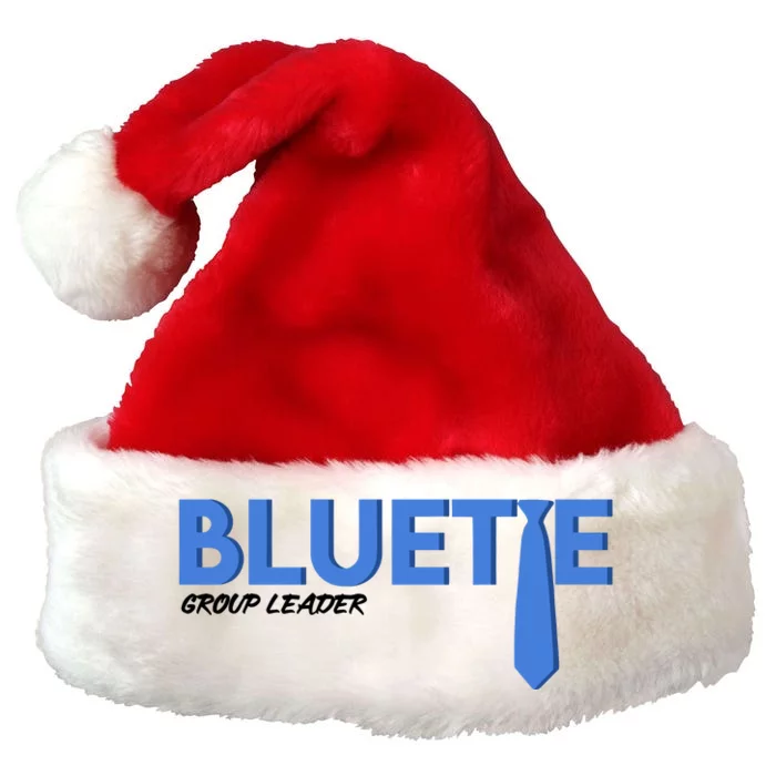 Blue Tie Group Leader Premium Christmas Santa Hat