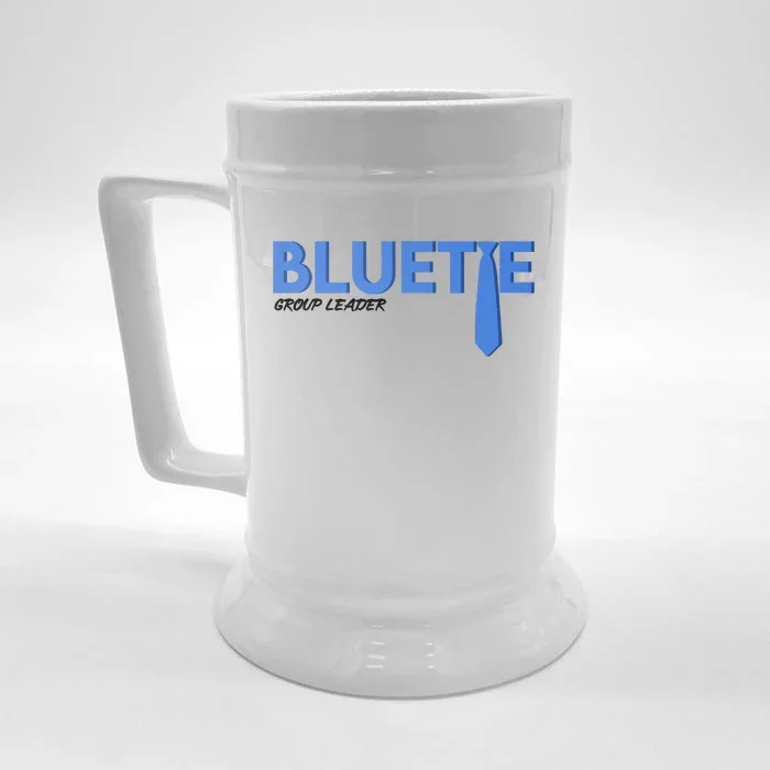 Blue Tie Group Leader Front & Back Beer Stein