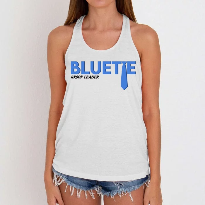 Blue Tie Group Leader Women's Knotted Racerback Tank