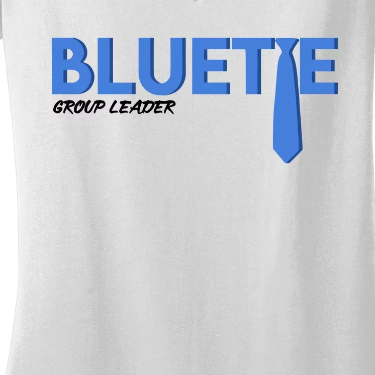 Blue Tie Group Leader Women's V-Neck T-Shirt