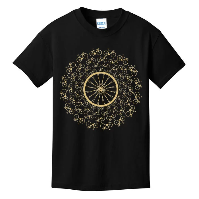 Bike Tornado Golden Racer Rim Cycling Kids T-Shirt