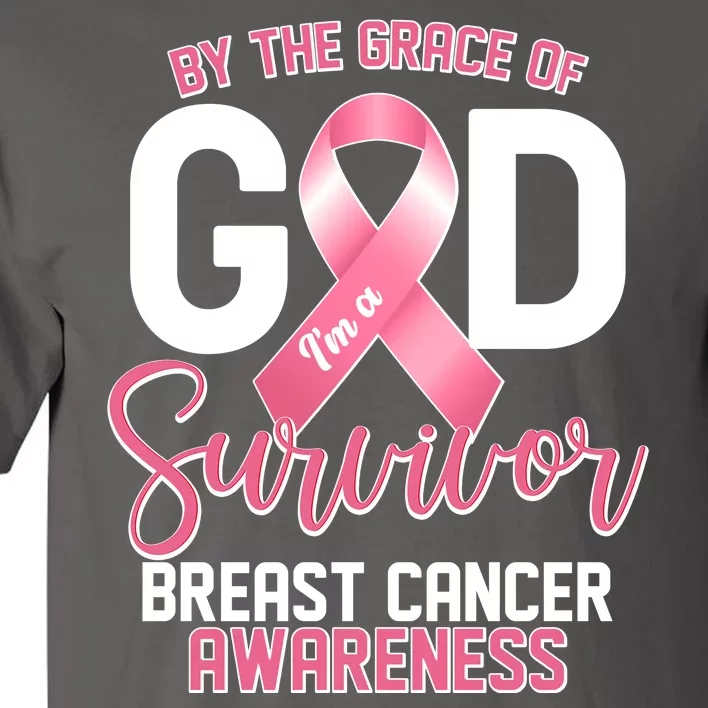 By The Grace Of God IM A Survivor Breast Cancer Awareness Tall T-Shirt