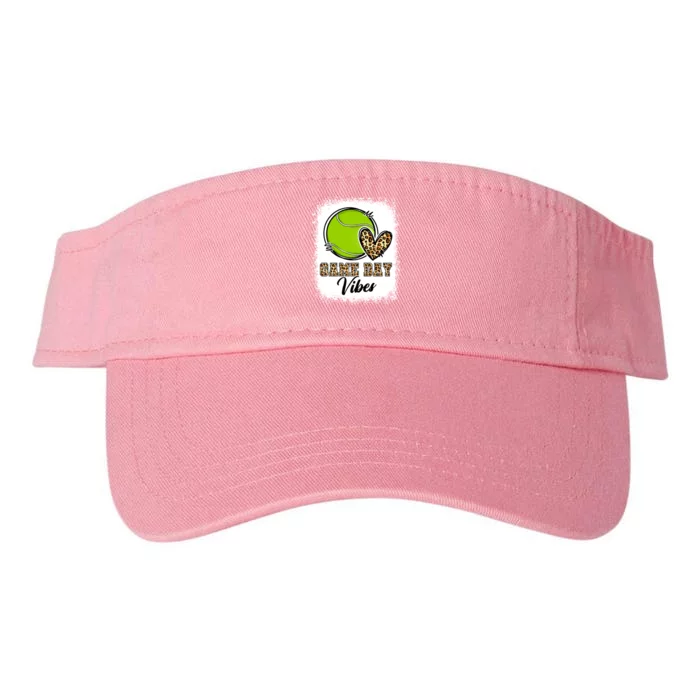 Bleached Tennis Game Day Vibes Tennis Mom Game Day Season Meaningful Gift Valucap Bio-Washed Visor