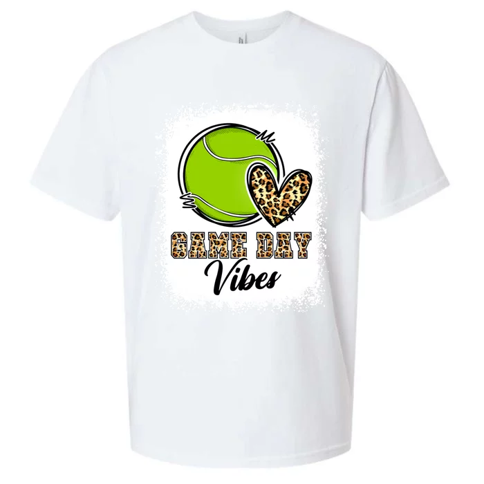 Bleached Tennis Game Day Vibes Tennis Mom Game Day Season Meaningful Gift Sueded Cloud Jersey T-Shirt