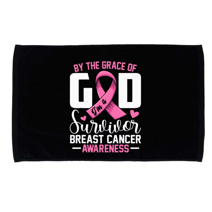 By The Grace God Im A Survivor Breast Cancer Survivor Microfiber Hand Towel