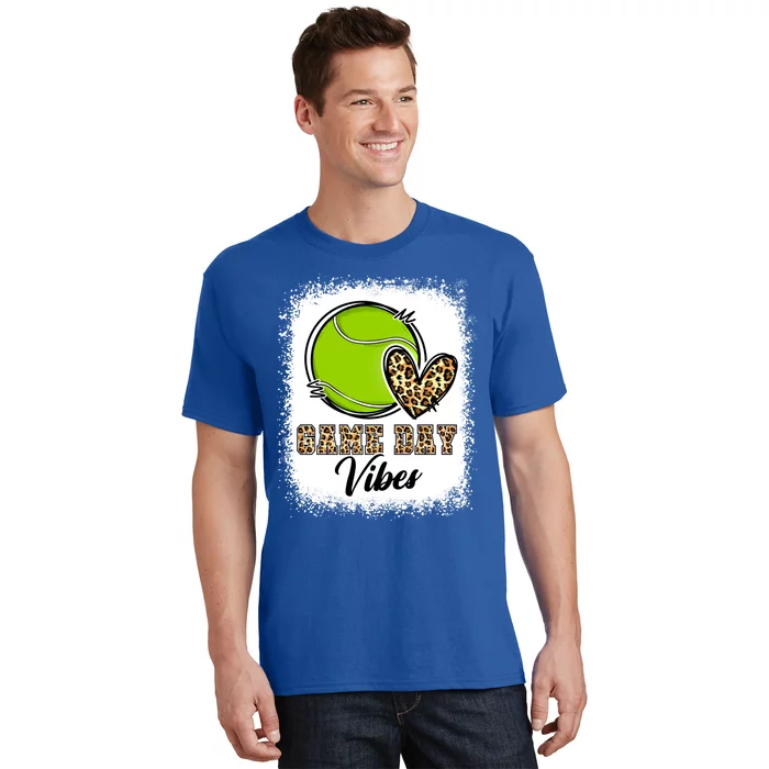 Bleached Tennis Game Day Vibes Tennis Mom Game Day Season Gift T-Shirt