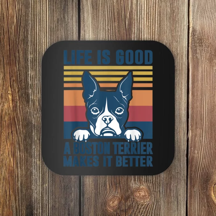 Boston Terrier Gifts For Women Men Boston Terrier Dad Mom Coaster