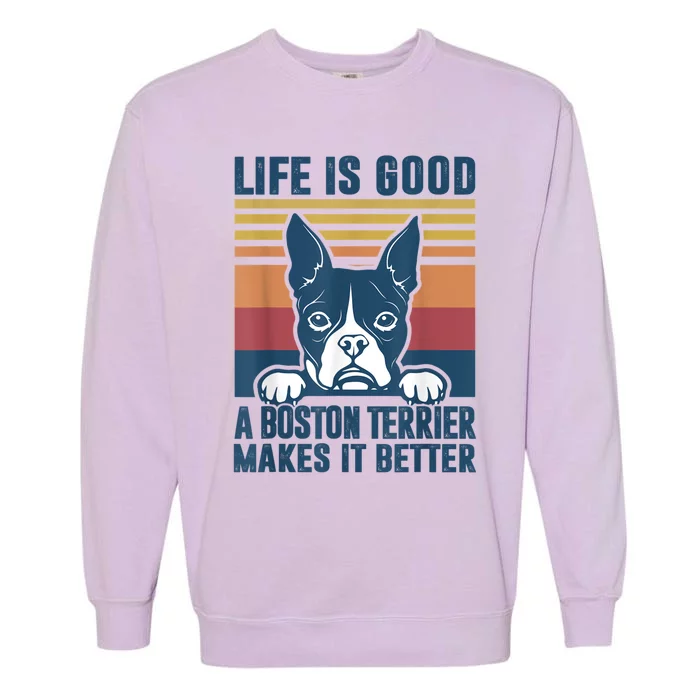 Boston Terrier Gifts For Women Men Boston Terrier Dad Mom Garment-Dyed Sweatshirt