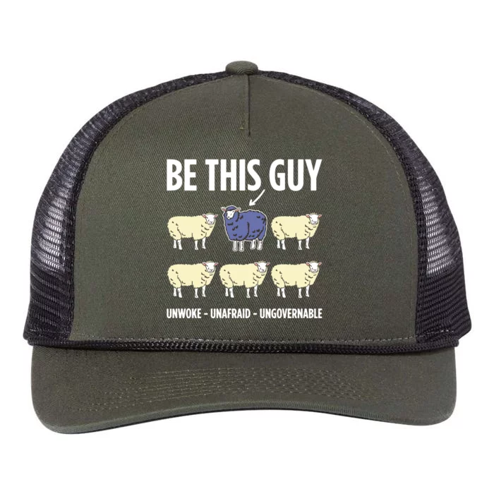 Be This Guy Unwoke Unafraid Ungovernable Retro Rope Trucker Hat Cap