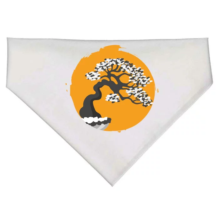 Bonsai Tree Gift Enso Circle Calligraphy Zen Buddhist Gift USA-Made Doggie Bandana