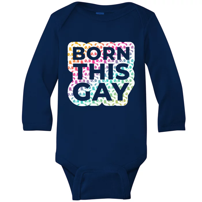 Born This Gay (Panda Edition) Cute Gift Baby Long Sleeve Bodysuit