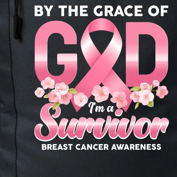 By The Grace Of God Im A Survivor Breast Cancer Awareness Daily Commute Backpack