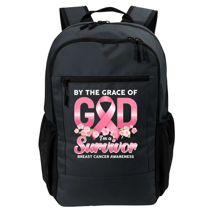 By The Grace Of God Im A Survivor Breast Cancer Awareness Daily Commute Backpack