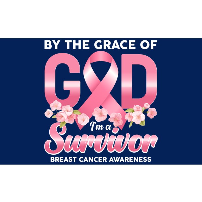 By The Grace Of God Im A Survivor Breast Cancer Awareness Bumper Sticker