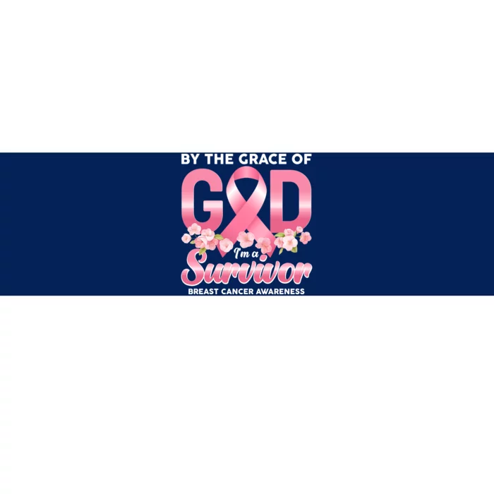 By The Grace Of God Im A Survivor Breast Cancer Awareness Bumper Sticker