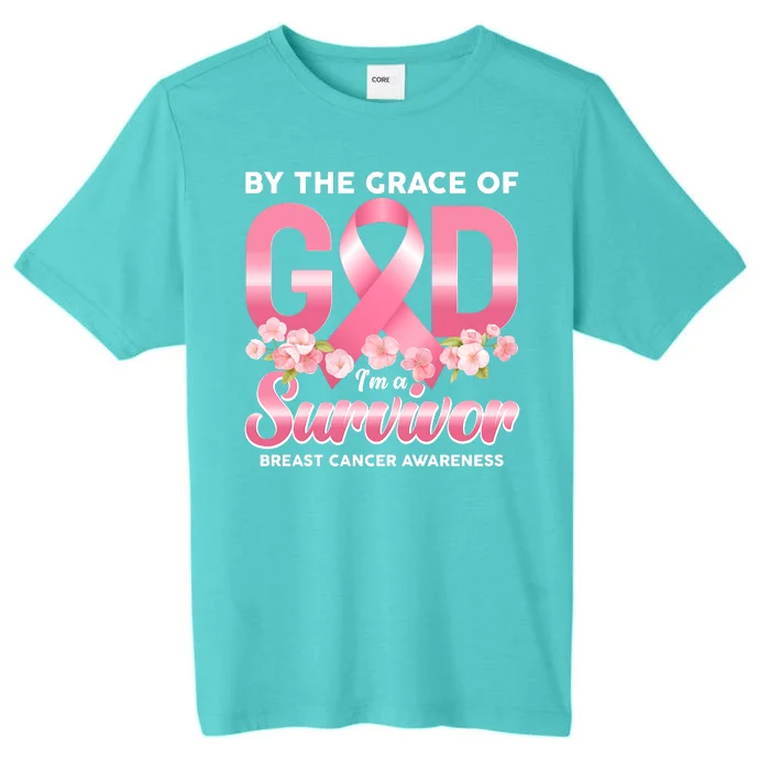 By The Grace Of God Im A Survivor Breast Cancer Awareness ChromaSoft Performance T-Shirt