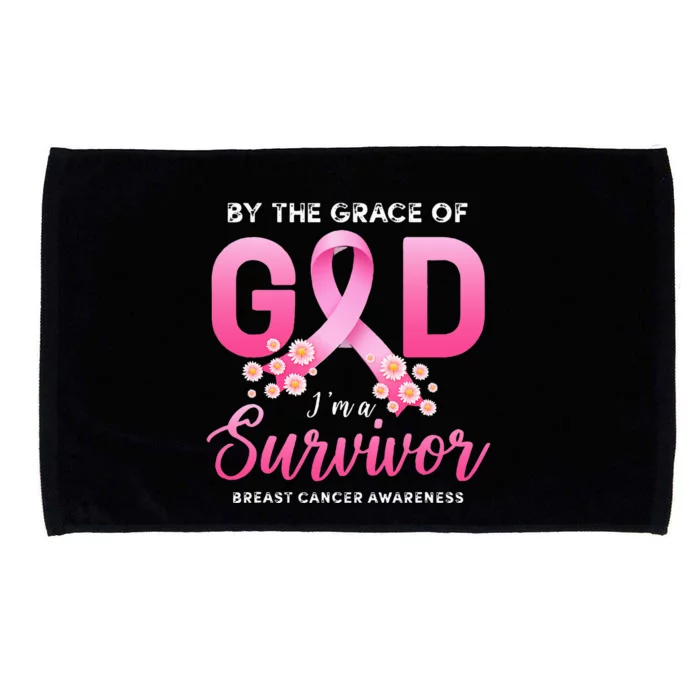 By The Grace God Im A Survivor Breast Cancer Survivor Microfiber Hand Towel