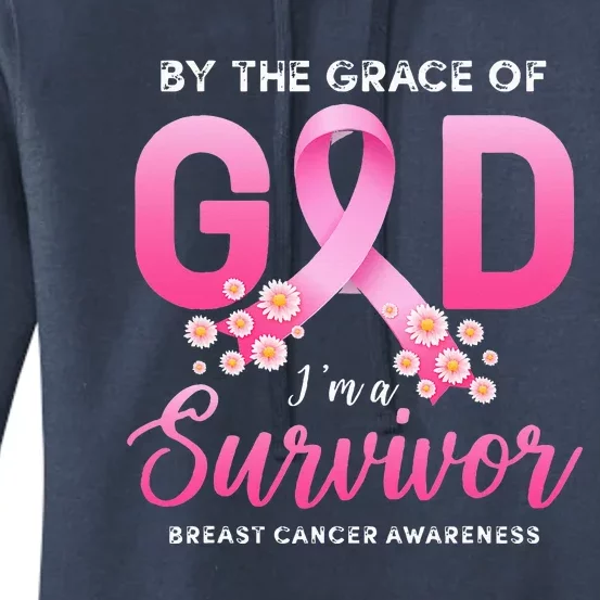 By The Grace God Im A Survivor Breast Cancer Survivor Women's Pullover Hoodie